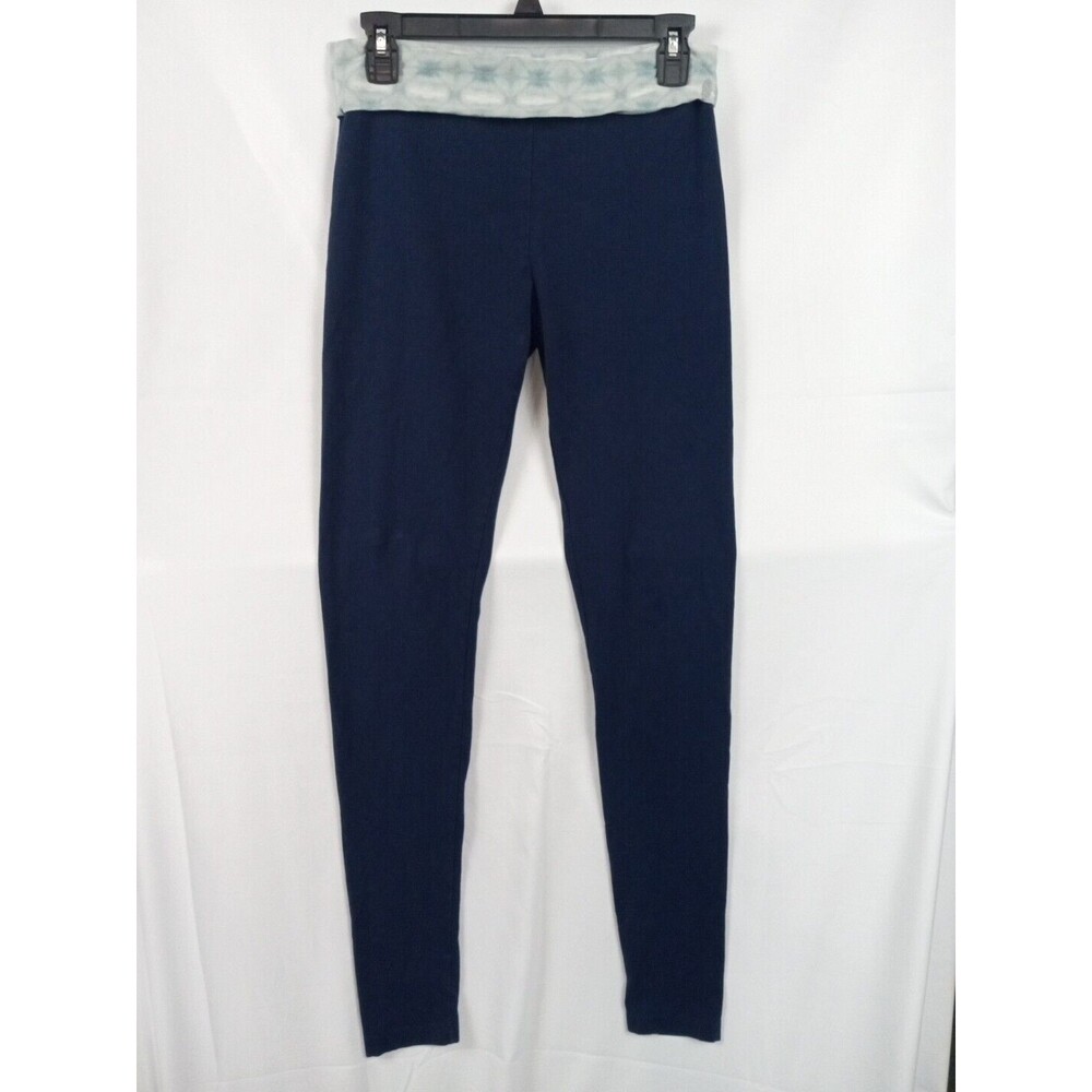 Victoria Secret Leggings Woman's Medium Fold Over Top Angel Wings Navy Blue